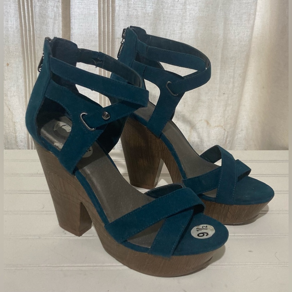 G by Guess Blue Platform Sandals